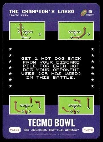 2026 Bo Jackson Battle Arena TECMO BOWL BOBA PL102 PL-102 The Champion\'s Lasso