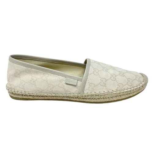 Gucci GG Supreme Monogramme Toile Espadrille Plate Chaussures à enfiler Beige EU 39