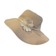 Carters Straw Sun Hat Daisy Flower Brim Beach Vacation Girls 2t 4t