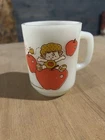 Fire King Strawberry Shortcake Apple Dumpling Mug Vintage White Made USA