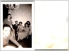1940s Family Photo: Dresses & Suit-Era Gathering Scene, Silver Gelatin Print