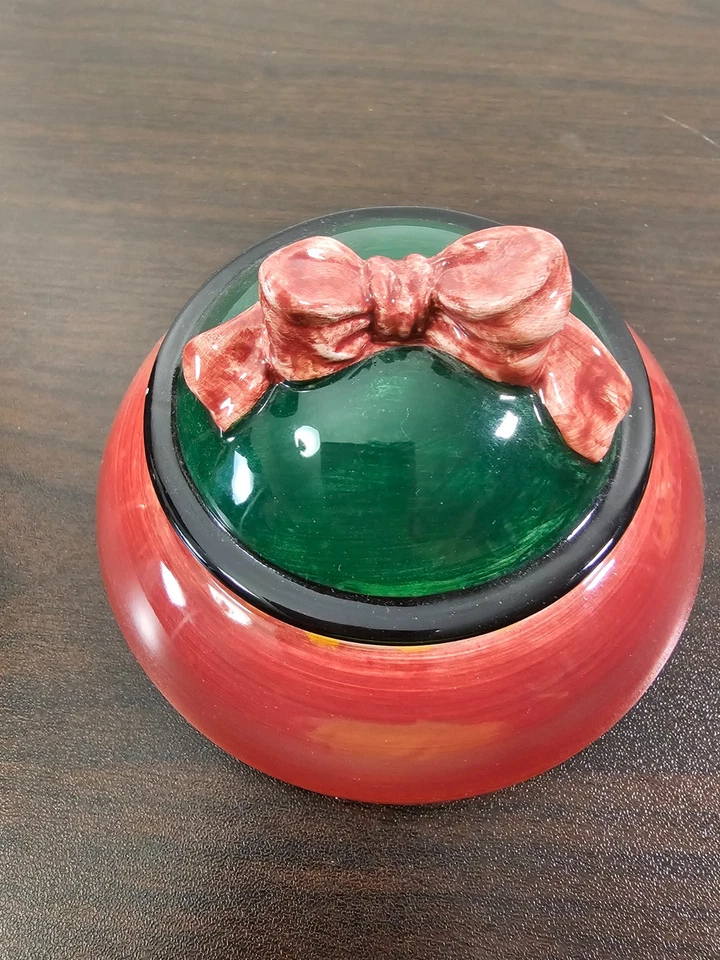 Debbie Mumm Brownlow Navidad Acebo Berry Tazón con Tapa Plato Decoración de Vacaciones Foto 3 de 4