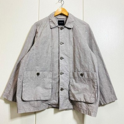 Pas de Calais Cotton Linen Weather Jacket Collared Greige Exc