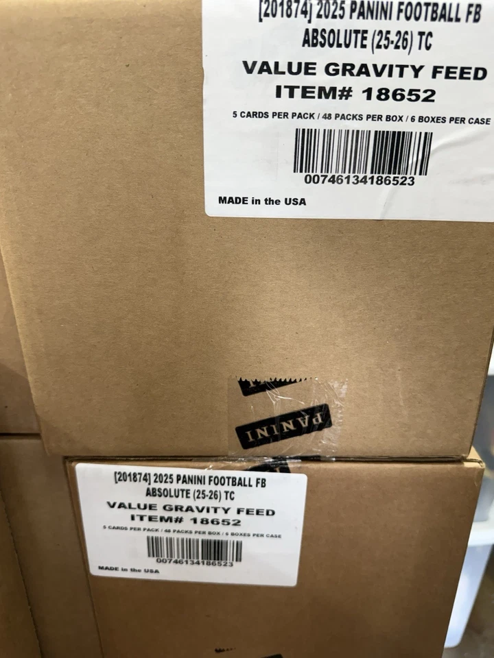 2025 Panini Football Value Gravity Feed Absolute Factory Sealed Case Of 6 Boxes