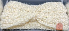 Hand Crocheted Ear Warmer/Headband With twist-Cream