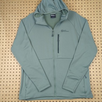 Jack Wolfskin Kolbenberg Hooded Full Zip Fleece Jacket Men's XL Green A63966