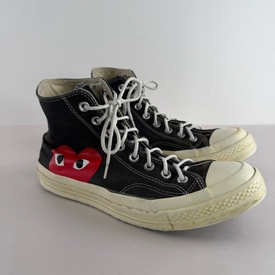 Converse Comme des Garcons Play Chuck 70 High Top Black Mens 8 Womens 10 (FLAWS