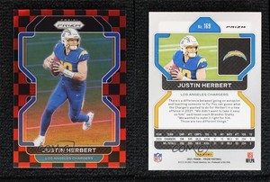 2021 Panini Prizm Black & Red Checker Prizm Justin Herbert #169