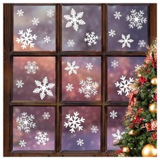 144Pcs Christmas Window Clings Snowflakes Window Decals Static Stickers for C...