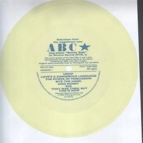 Abc Beauty Stab 7" Vinyl UK 1983 Promo Nur Sampler Gelbe Flexi Disc MADDOX1