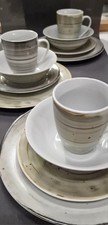 Kombiservice Mix grün grau 12 Teile Kaffeebecher Eßservice Teller Schalen