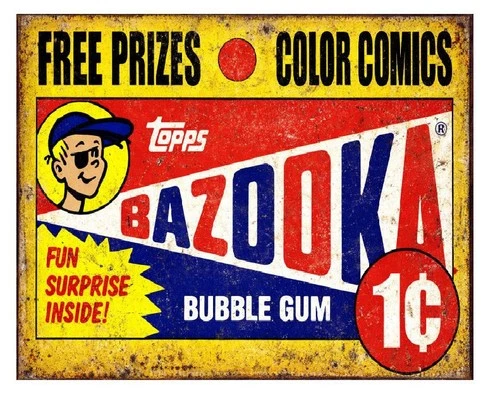 Topps Bazooka Gum Vintage Sign Retro Metal Wall Decor MS27