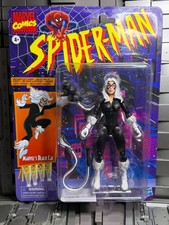 Marvel Legends Retro Spider-man Black Cat 6  inch Action Figure creased card