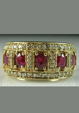 3.00 Ct Oval Cut Natural Red Ruby & Diamond W...