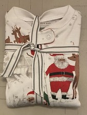 Pottery Barn Kids Santa Nursery Pajamas 12-18 Months Organic Cotton Christmas