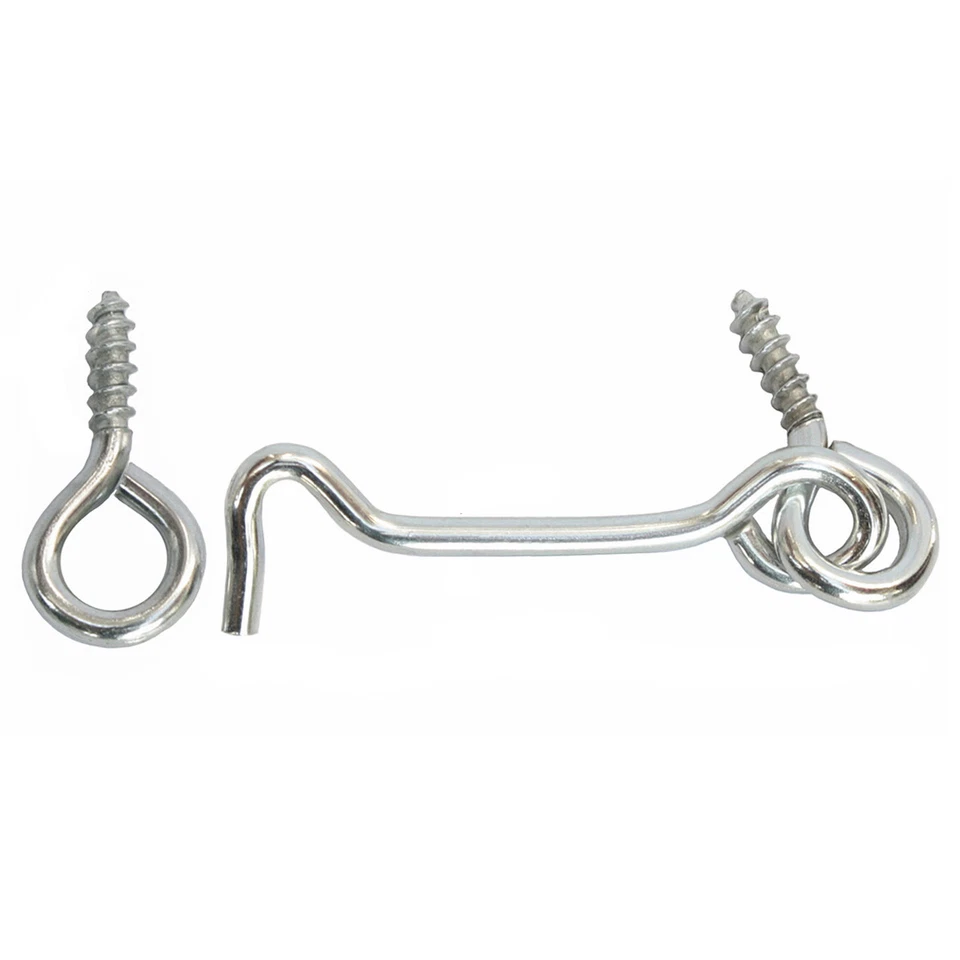 4 x Sturmhaken 40x2,5 Fensterladenhaken Fensterhaken Windhaken Öse Holzgewinde