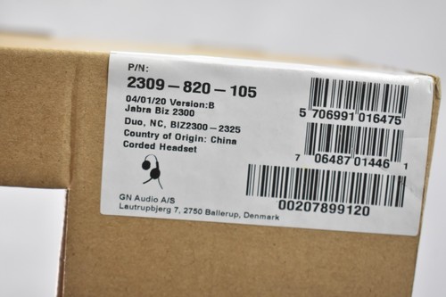 Jabra Biz 2300 Duo Headphones Wired Quick Disconnect Device 2309-820-105 - 第 6/6 張圖片