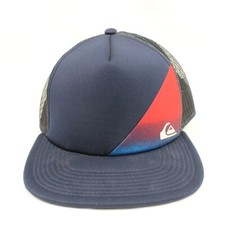Quiksilver Trucker Hat Cap Snapback Navy Blue Mesh Surfer Skate