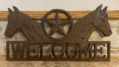 Cast iron horse gate, front door, Welcome sign - equestrian, rodeo, equine - Picture 1 of 5