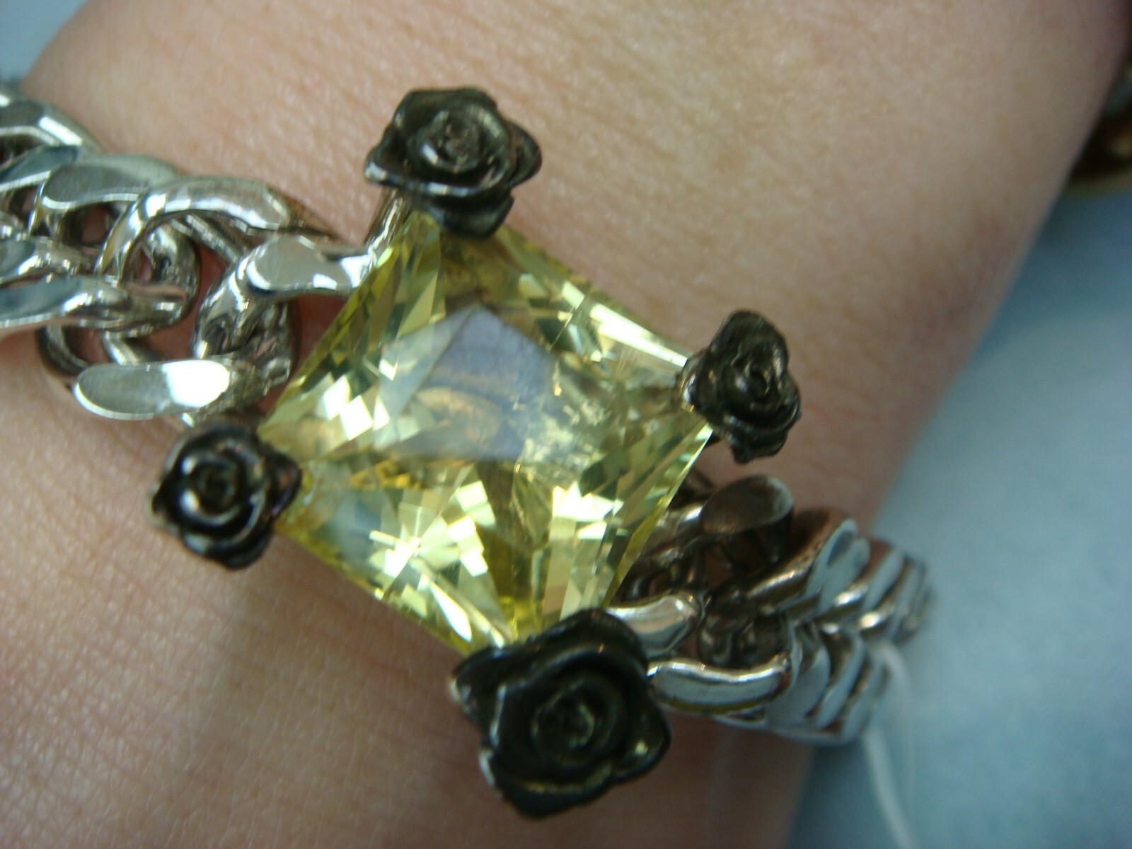Pianegonda 10ct Lemon Quartz Silver Bracelet 54.5g Made in Italy