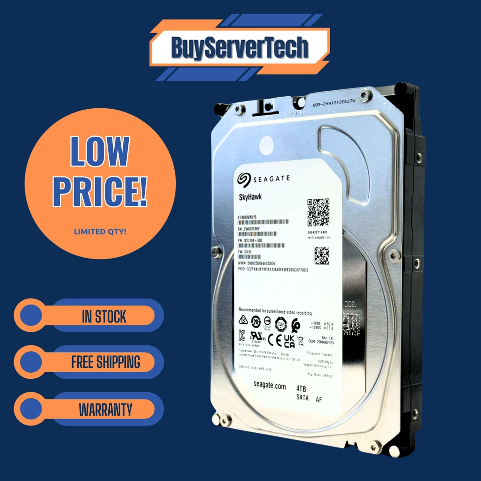 Seagate ST4000VX015 4TB 5400RPM 3.5" SATA HDD 256MB Cache CMR 0HRS NVR NAS DVR - Image 4 of 4