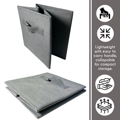 Kleiner grauer faltbarer Aufbewahrungswürfel, Box, Spielzeug, Kleiderschrank 20 cm (B) x 20 cm (T) x 20 cm (H)