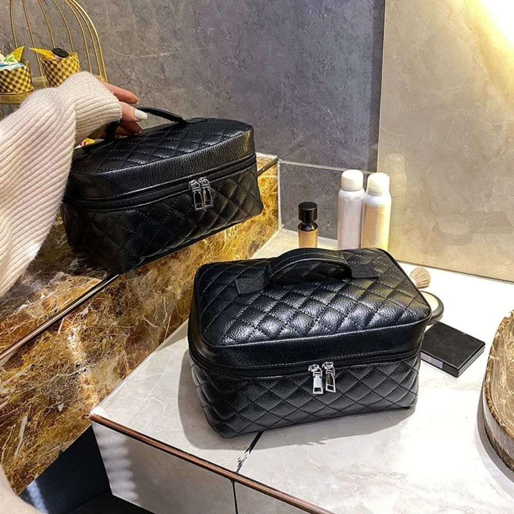 Luxury Toiletries Bag Partition Design Cosmetics Case Portable Makeup Bag