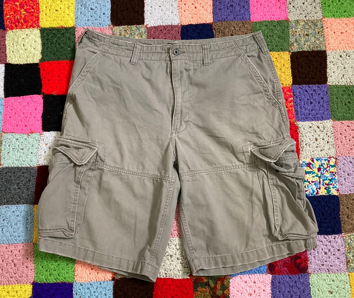 Vintage Polo Jeans Co Ralph Lauren Cargo Shorts 38 Mens Gray Baggy