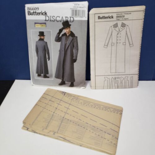BUTTERICK B6609 Men's Historical Greatcoat Overcoat Size 38-44 UNCUT Pattern OOP - Picture 3 of 3