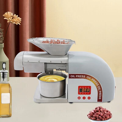 MARKENLOS 1800W Elektrischer Ölpresse Ölextraktor Edelstahl Ölpresse Maschine 5-8kg/H