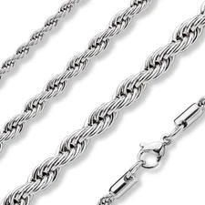 316L Stainless Steel Rope Chain Necklace