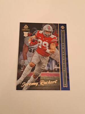 2022 Luminance Jeremy Ruckert Rookie RC Blue #/149 Jets In Toploader 