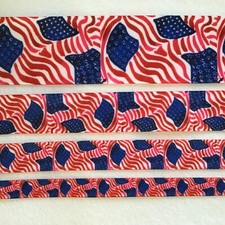 Flag USA palm beach style Grosgrain ribbon BTY 3/8" 5/8" 7/8" 1.5" 3 red