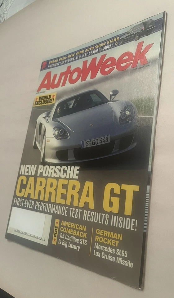 AUTOWEEK Magazine 2004 APR 12 - CARRERA GT, CADILLAC STS, Mercedes SL65 - Image 2 of 4