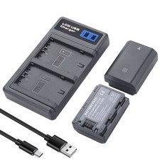 2-Pack NP-FZ100 Battery with Charger for Sony A1,A7C II, A7CR,A7III, A7IV, A7R
