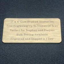 Custom Engraved Plate 2"x4" Name Plate Plaque Award Art Label Tag Gift Trophy