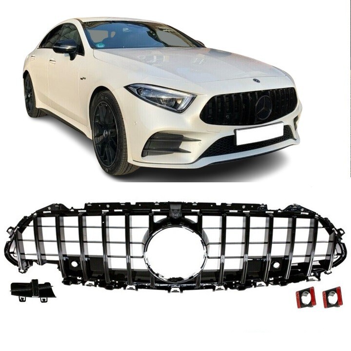 Calandre noir brillant look AMG GT Mercedes CLS C257 calandre sportive à bandes verticales