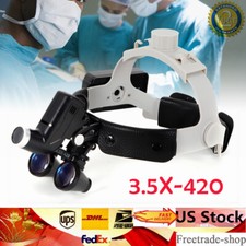 5W 3.5X Medical Surgical Headband Magnifier Binocular Loupes 420mm LED Headlight