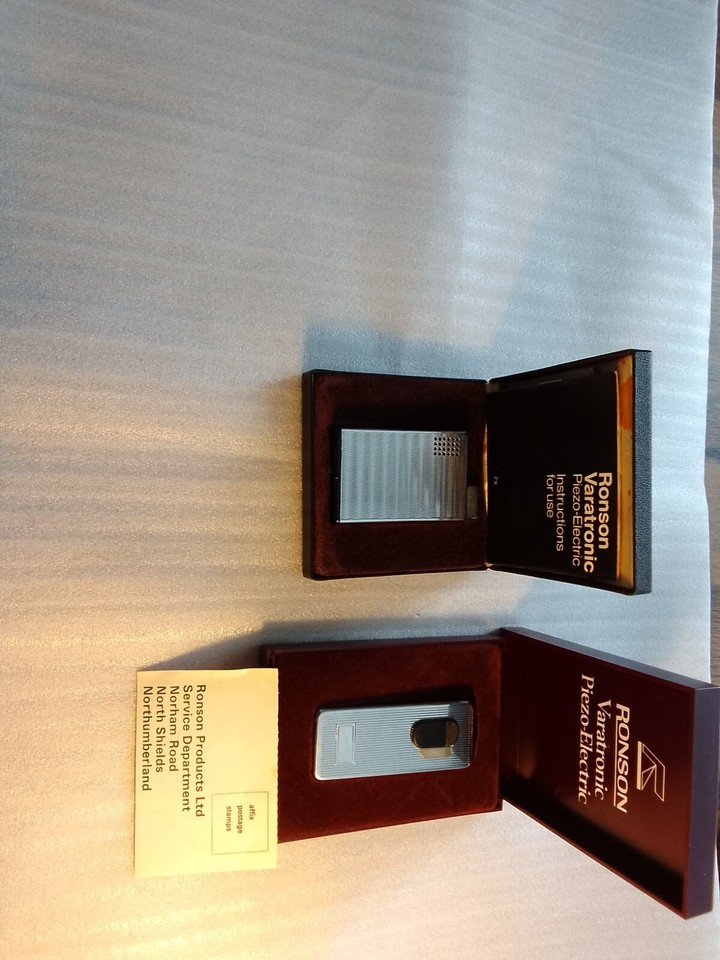 2 Vintage Ronson gas cigarette lighters eBay