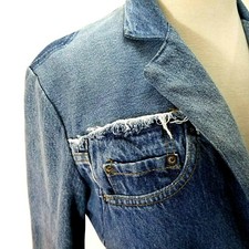 LEVI'S Reconstructed Denim Blazer Jacket From USA Vintage Jeans Women's 4 RARE