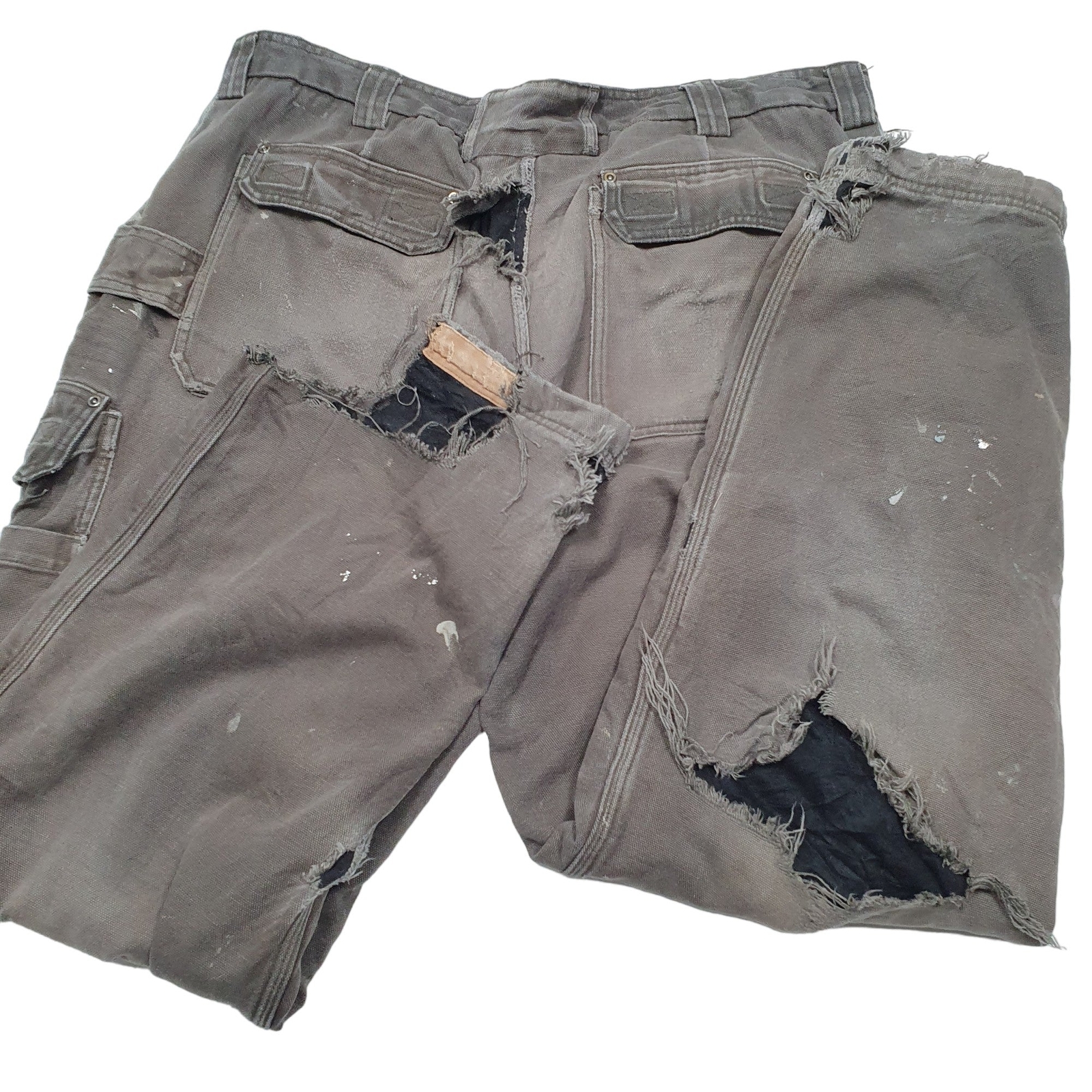 DULUTH lined Insulated Carpenter Workwear Trousers Cotton Khaki W42 L34 image 4