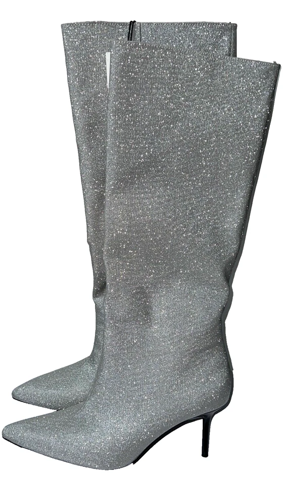Zara Plata Rodilla Botas de Tacón Alto UK4 EUR37 US6.5 Ref. 3047 010 - Imagen 2 de 4
