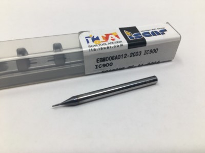 Iscar .60mm (x 1.20mm x 3.00mm Carbide Ball Micro End Mill, EBM006A012-2C03 .6mm