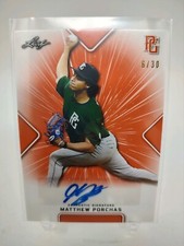 2021 Leaf Perfect Game National Showcase Matthew Porchas Orange Auto #ed 6/30 BU
