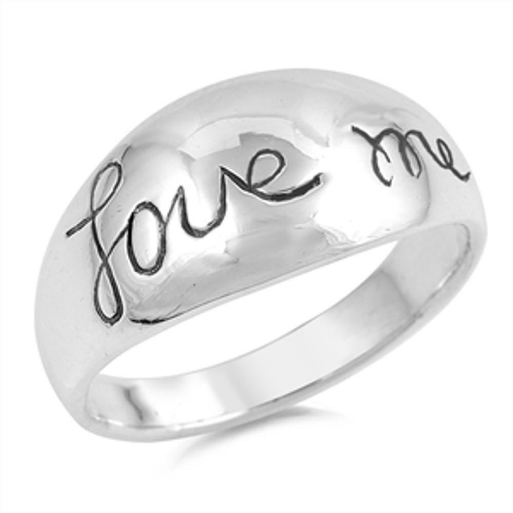 Cursive Love Me Word Script Promise Ring New 925 Sterling Silver Band Sizes  5-10