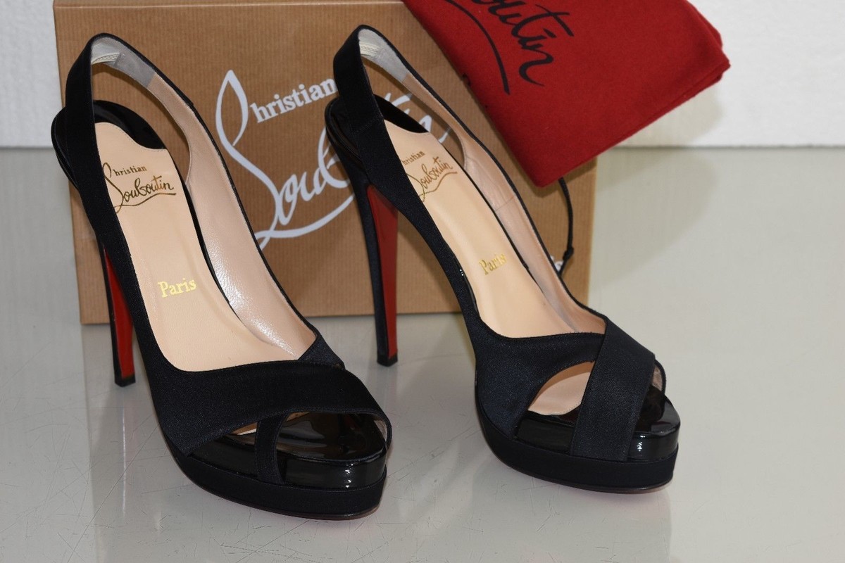 NEW Christian Louboutin VERY CROISE 140 Crepe Satin Black NEW Christian Louboutin VERY CROISE 140 Crepe Satin Black