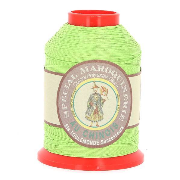 Fil de lin aspect polyester coton maroquinerie haut de gamme 28/4 Vert