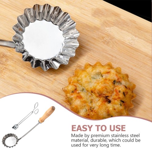 Stampo Torta Patate Ciambella Fritta per Friggere Casa Manico Cucchiaio Acciaio Inox - Foto 5 di 12