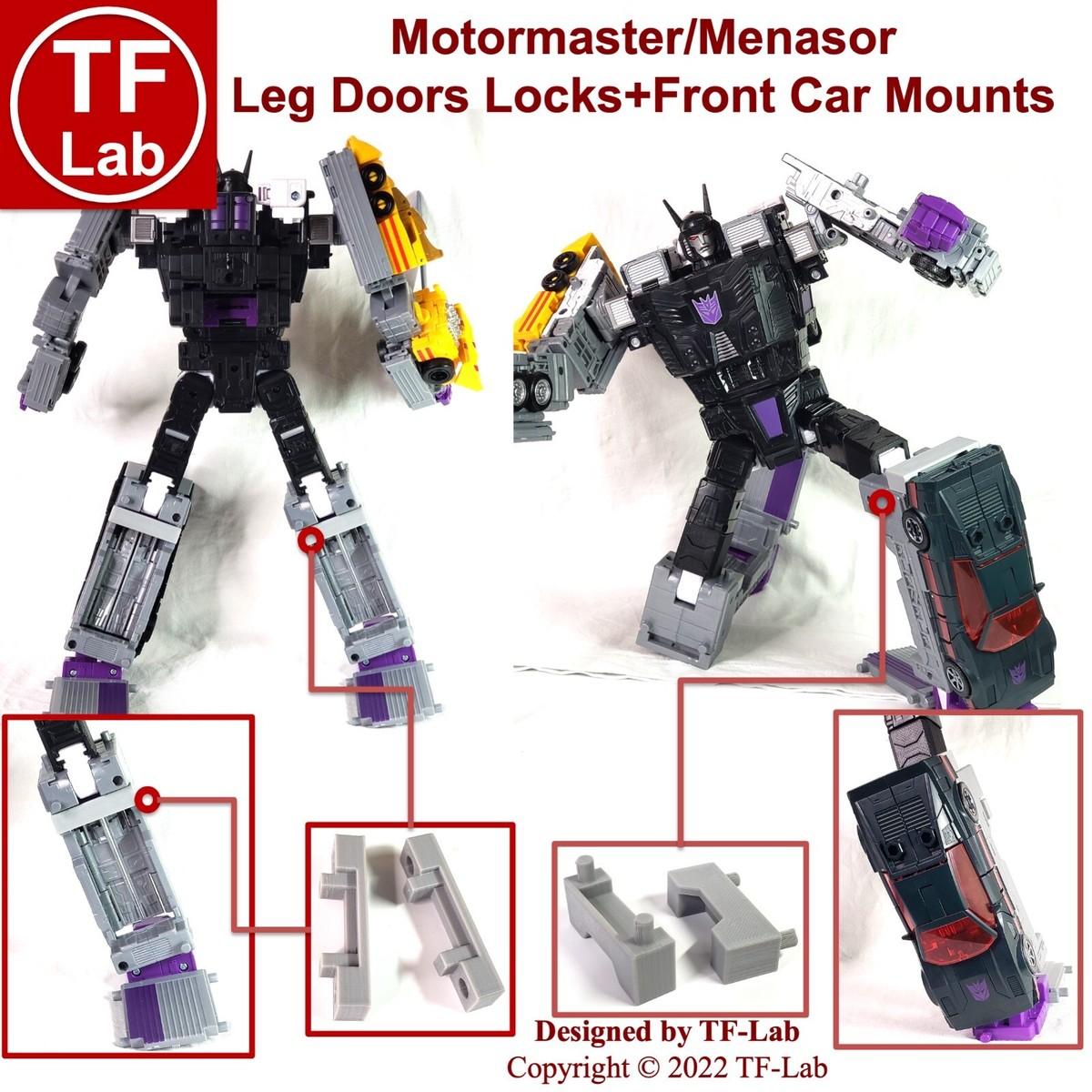 Front Car Mount+Leg Door Locker: Legacy Transformers Stunticon