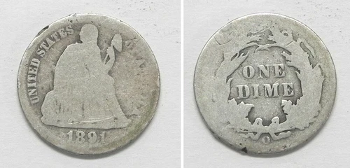 X2452  1891-O Liberty Seated Dime, AG/G